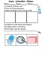 Vorschau - Arbeitsblätter - Buchstabe Q Leserätsel - Lesen, schneiden, kleben - DaZ/DaF, Deutsch, Sachunterricht - Seite 1