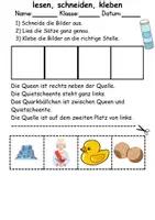 Vorschau - Arbeitsblätter - Buchstabe Q Leserätsel - Lesen, schneiden, kleben - DaZ/DaF, Deutsch, Sachunterricht - Seite 2