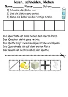 Vorschau - Arbeitsblätter - Buchstabe Q Leserätsel - Lesen, schneiden, kleben - DaZ/DaF, Deutsch, Sachunterricht - Seite 3