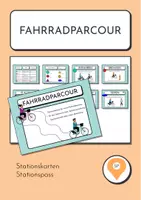 Vorschau - Stationenlernen - Fahrrad - Parcour: Stationskarten - Verkehrserziehung - Deckblatt