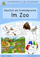 Vorschau - Arbeitsblätter - Zootiere (DaF / DaZ / Deutsch, Grundschule) - Deckblatt
