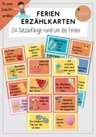 Vorschau - Bildkarten - Ferien Erzählkarten 🌞 Rückblick Sommerferien - Deckblatt