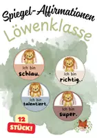 Vorschau - Bildkarten - Klassenzimmerdeko Spiegel-Affirmationen Löwenklasse - Deckblatt