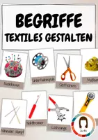 Vorschau - Poster - Textiles Gestalten - Bildkarten / Flashkarten / Lernkarten / Montessori - Deckblatt
