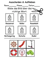 Vorschau - Arbeitsblätter - Ausschneiden und kleben Buchstabe R - Wortschatz basteln Feinmotorik (Grundschule) - Seite 1