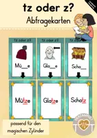 Vorschau - Spiele - Abfragekarten: tz oder z ? (Rechtschreibung) - Deckblatt