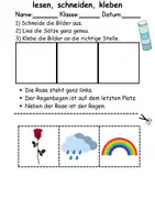 Vorschau - Arbeitsblätter - Buchstabe R Leserätsel - Lesen, schneiden, kleben - DaZ/DaF, Deutsch, Sachunterricht - Seite 1