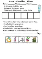 Vorschau - Arbeitsblätter - Buchstabe R Leserätsel - Lesen, schneiden, kleben - DaZ/DaF, Deutsch, Sachunterricht - Seite 3