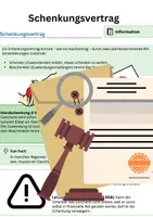 Vorschau - Arbeitsblätter - Der Schenkungsvertrag (Teil ausgewählter Vertragsarten) - Deckblatt
