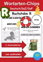 Vorschau - Arbeitsblätter - Wortarten Chips Buchstabe R - DaZ/DaF, Deutsch (Nomen, Verben, Adjektive) - Deckblatt