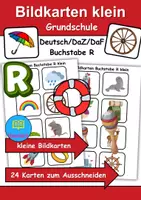 Vorschau - Arbeitsblätter - Kleine Bildkarten Buchstabe R - DaZ/DaF, Deutsch (Grundschule) Vokabelkarten - Deckblatt