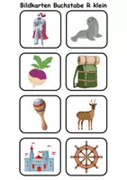 Vorschau - Arbeitsblätter - Kleine Bildkarten Buchstabe R - DaZ/DaF, Deutsch (Grundschule) Vokabelkarten - Seite 3