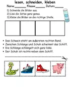 Vorschau - Mal- und Bastelvorlagen - Buchstabe S Leserätsel - Lesen, schneiden, kleben - DaZ/DaF, Deutsch, Sachunterricht - Seite 2
