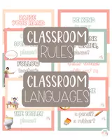 Vista previa - Decoración del aula - Classroom rules and language - Portada