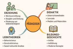 Vorschau - Arbeitsblätter - AB mit Fragen zum Thema "Pädagogik" + Lösungsblatt + Mindmap + Infografik - Seite 2