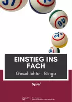 Vorschau - Arbeitsblätter - Geschichte⎮Einstieg ins Fach - Bingo - Deckblatt
