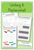 Vorschau - Arbeitsblätter - Umfang und Flächeninhalt berechnen - Deckblatt