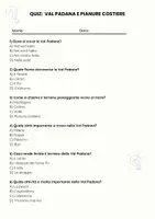 anteprima - Quiz - Val padana e pianure costiere - Pagina 1