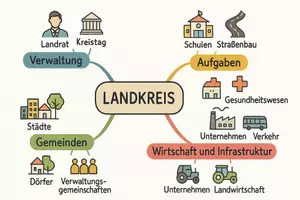 Vorschau - Arbeitsblätter - Lernposter + Arbeitsblätter zum Thema "Landkreis" + Lösung & MP3 + Mindmap + Infografik - Seite 3