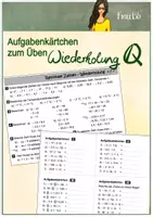 Vorschau - Arbeitsblätter - Aufgabenkärtchen zur Wiederholung der Rationalen Zahlen - Deckblatt