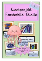 Vorschau - Mal- und Bastelvorlagen - Kunstprojekt Fensterbild Qualle Unterwasserwelt - Deckblatt