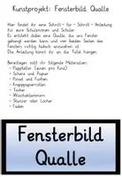 Vorschau - Mal- und Bastelvorlagen - Kunstprojekt Fensterbild Qualle Unterwasserwelt - Seite 1