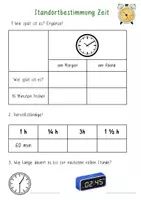 Vorschau - Arbeitsblätter - Zeit Arbeitsblatt zur Standortbestimmung oder Repetition - Seite 1