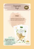 Vorschau - Fördermaterial/Inklusion - Fingerspiel „Vögel“ inkl. 7 Wortschatzkarten – Kindergarten, Grundschule und DaZ 🪺🐣🐦 - Deckblatt