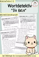 Vorschau - Arbeitsblätter - Wortdetektiv - "Die Katze" I Kl. 2-3 - Deckblatt