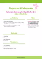 Vorschau - Arbeitsblätter - Fingerprint Schildkröte – Feinmotorik Übung für Kleinkinder - Seite 1