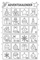 Vorschau - Mal- und Bastelvorlagen - Adventskalender Ausmalbilder Bildkarten - Deckblatt