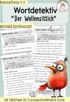 Vorschau - Arbeitsblätter - Wortdetektiv - "Der Wellensittich" I Kl. 2-3 - Deckblatt