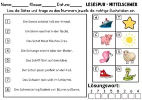 Vorschau - Spiele - Lesespur / Leserätsel Thema Buchstabe S - DaZ/DaF, Deutsch - Seite 2