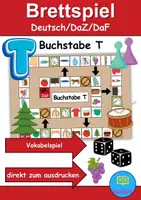 Vorschau - Spiele - Brettspiel Buchstabe T Wortschatzspiel Grundschule DaZ/DaF/Deutsch - Deckblatt