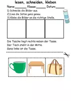 Vorschau - Spiele - Buchstabe T Leserätsel - Lesen, schneiden, kleben - DaZ/DaF, Deutsch, Sachunterricht - Seite 1