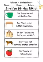 Vorschau - Arbeitsblätter - GRATIS - Diktat Thema Buchstabe T - DaZ/DaF, Deutsch (Klasse 1 bis 4) - Seite 1
