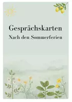 Vorschau - Aufgabenkarten - Gesprächskarten- Nach den Sommerferien - Deckblatt
