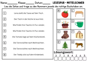 Vorschau - Spiele - Lesespur / Leserätsel Thema Buchstabe T - DaZ/DaF, Deutsch - Seite 2