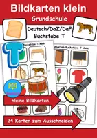 Vorschau - Spiele - Kleine Bildkarten Buchstabe T - DaZ/DaF, Deutsch (Grundschule) Vokabelkarten - Deckblatt