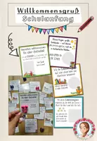 Vorschau - Mal- und Bastelvorlagen - Willkommensgruß Schulanfang Vorschule | Leseaugen - Deckblatt