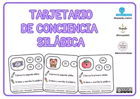 Vista previa - Tarjetas / Manipulativos - Sílabas y palabras: tarjetario de conciencia silábica - página 1