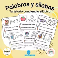 Vista previa - Tarjetas / Manipulativos - Sílabas y palabras: tarjetario de conciencia silábica - Portada