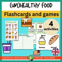 Vista previa - Juegos / Gamificación - Healthy and unhealthy food | Games and vocabulary | kids | Medium Pack - Portada