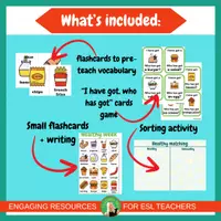 Vista previa - Juegos / Gamificación - Healthy and unhealthy food | Games and vocabulary | kids | Medium Pack - página 2