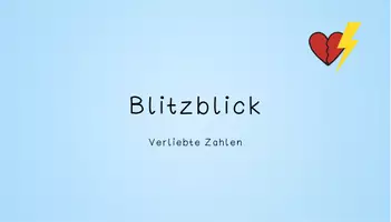 Vorschau - Präsentationen/Tafelbilder - Blitzblick/Blitzrechnen Verliebte Zahlen - Seite 1