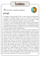 Vista previa - Hojas de trabajo - Comprensión lectora – geología + soluciones - página 1