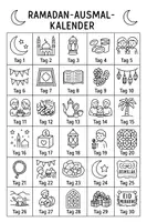 Vorschau - Mal- und Bastelvorlagen - Ramadan-Ausmal-Kalender Eid Mubarak - Seite 1