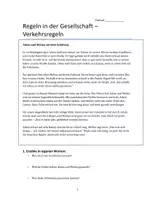 Vorschau - Arbeitsblätter - Verkehrsregeln Geschichte Regeln Gemeinschaft Gesellschaft - Seite 1