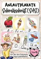 Vorschau - Poster - Buchstabenplakate / Anlautplakate: Bildkarten zu allen Buchstaben / Lauten (Schulausgangsschrift) - Deckblatt