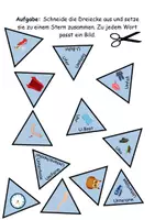 Vorschau - Spiele - GRATIS Legestern Buchstabe U Wortschatz - DaZ/DaF, Deutsch (Klassen 1 und 2) - Seite 1
